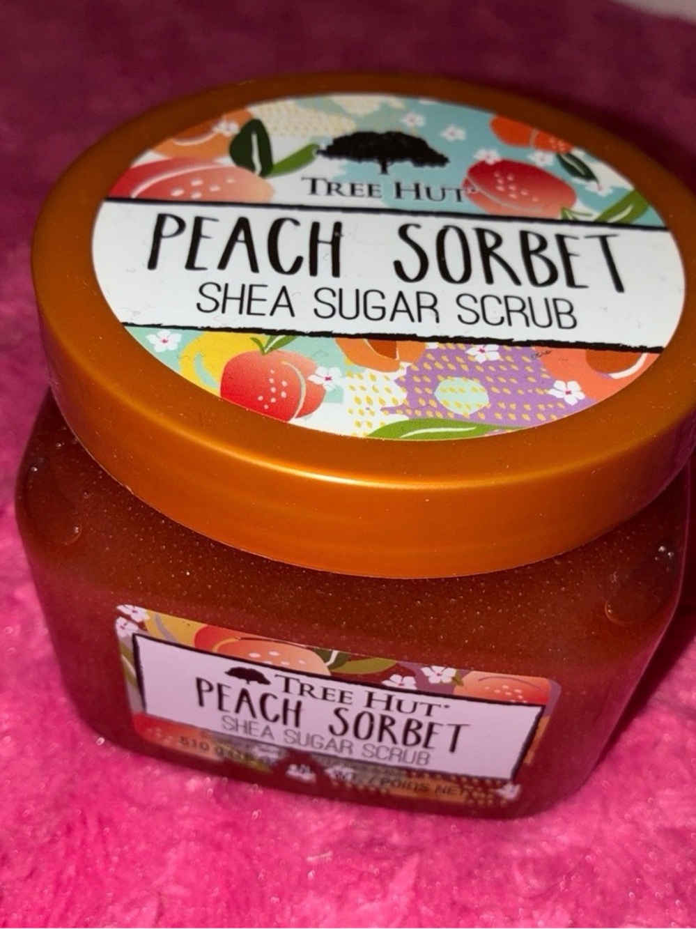 Tree Hut Peach Sorbet Shea Sugar Scrub — Orange